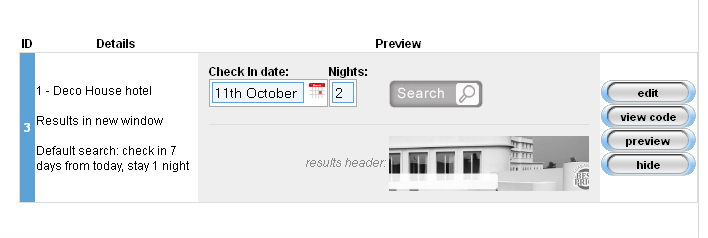 changing the default search date on your booking widget