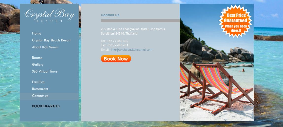 crystal bay resort thailand - contact us page