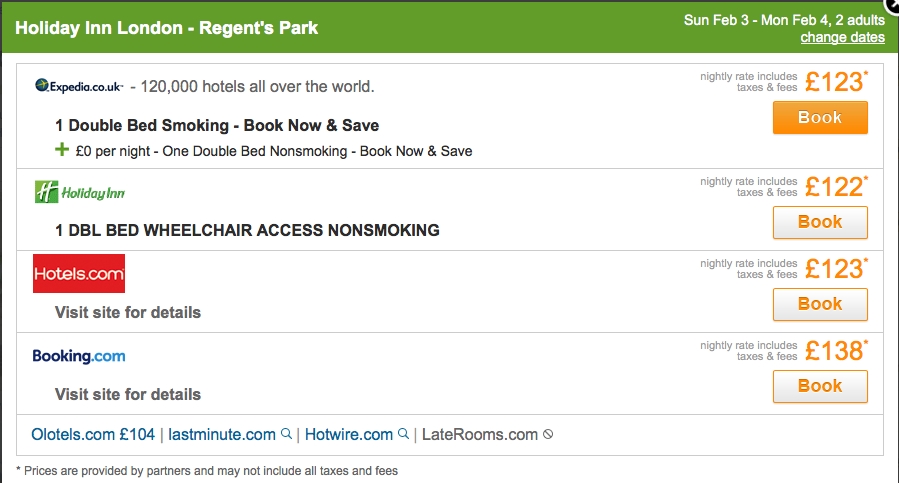 TripAdvisor Meta Interface results