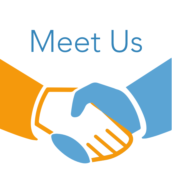 Shaking hands meet us illustration